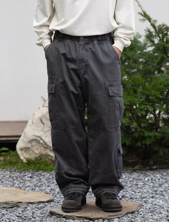 MASS 25FW Heavy Washed Brushed Cotton Cargo Pants