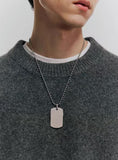 MASS 25FW Cuban Chain + Military Tag Necklace