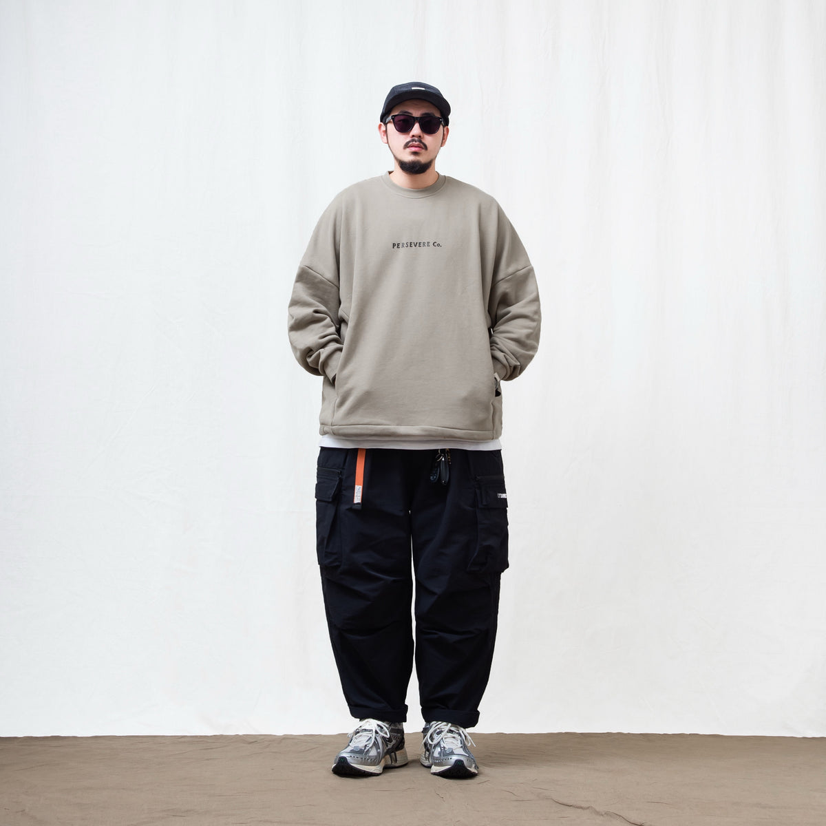 Persevere brand logo classic washed sweatshirt – MCWEARS
