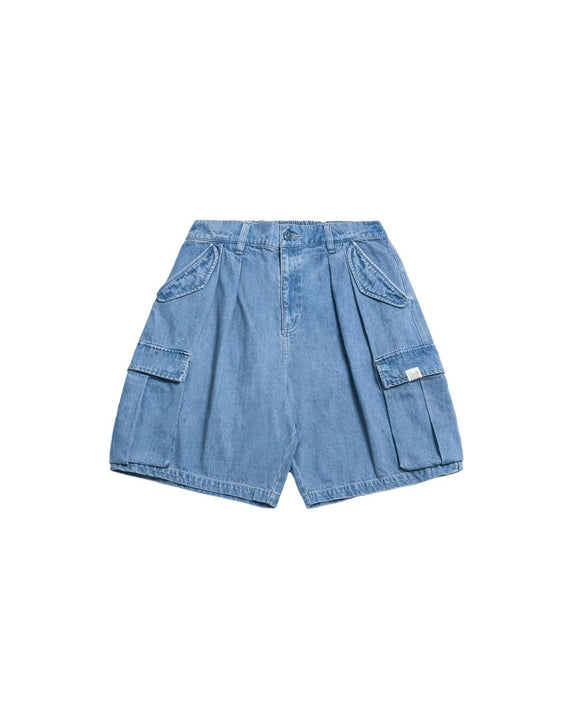 Persevere 25SS washed double-pleated cargo shorts