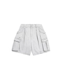Persevere 25SS washed double-pleated cargo shorts