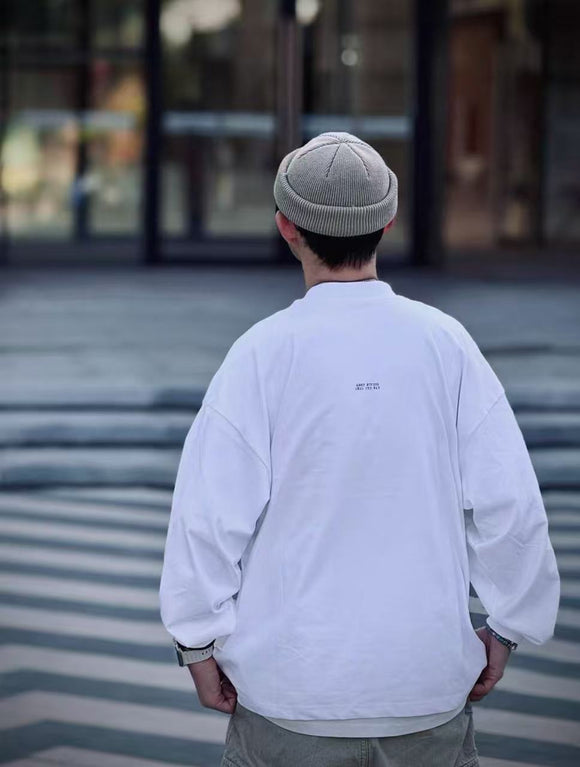 BROS 25FW ANTI‑WAR MESSAGE HEAVYWEIGHT LONG SLEEVE TEE