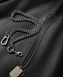 MASS 25FW Cuban Chain + Military Tag Necklace