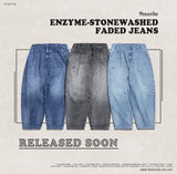 PERSEVERE 24FW ENZYME-STONEWASHED FADED JEANS