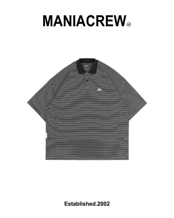 MANIACREW 25SS Striped Polo Shirt