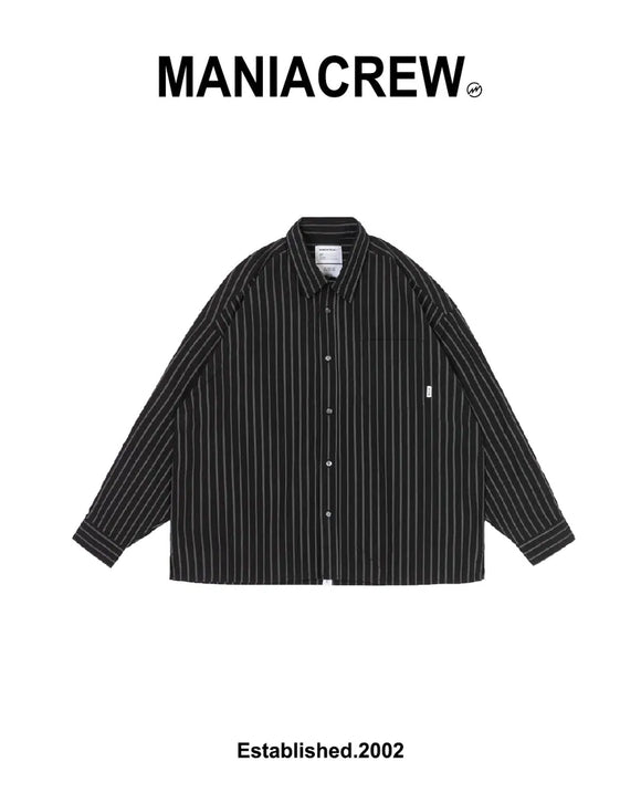 MANIA 25FW Striped Pocket LS Shirt