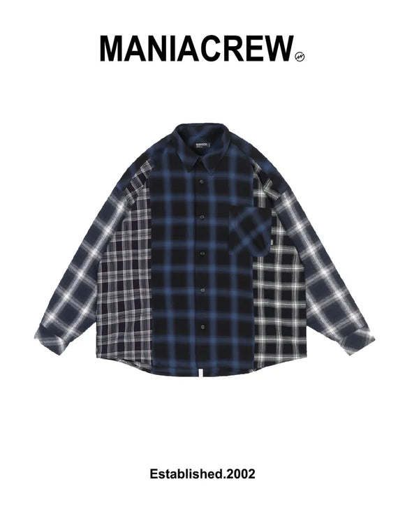 MANIA 25FW Patchwork PLaid LS Shirt