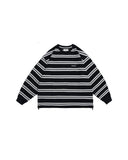 PERSEVERE 26FW EMBROIDERED LOGO STRIPED LONG-SLEEVE T-SHIRT