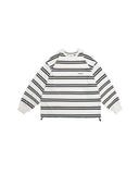 PERSEVERE 26FW EMBROIDERED LOGO STRIPED LONG-SLEEVE T-SHIRT
