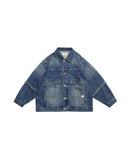PERSEVERE 26SS VINTAGE-WASHED FRAYED DENIM JACKET