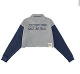 ASUSL BE TRUE CROPPED POLO SWEATER