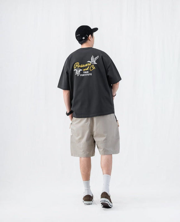 PERSEVERE CHAIN-STITCHED GRAPHIC T SHIRT