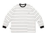 LAPRIMA 22AW DECONSTRUCT LS解構拼接條紋長袖純棉圓領日系T恤