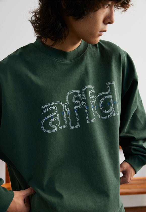 AFFD 山系手繪圖案印花長袖