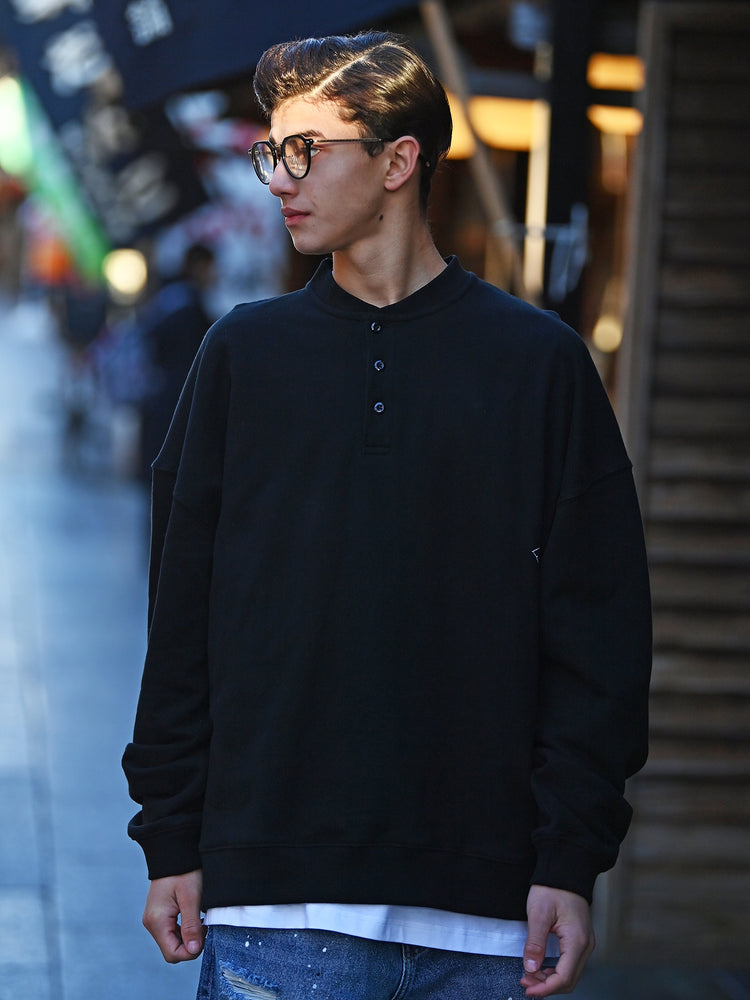 LT HENLEY COLLAR SWEATSHIRT